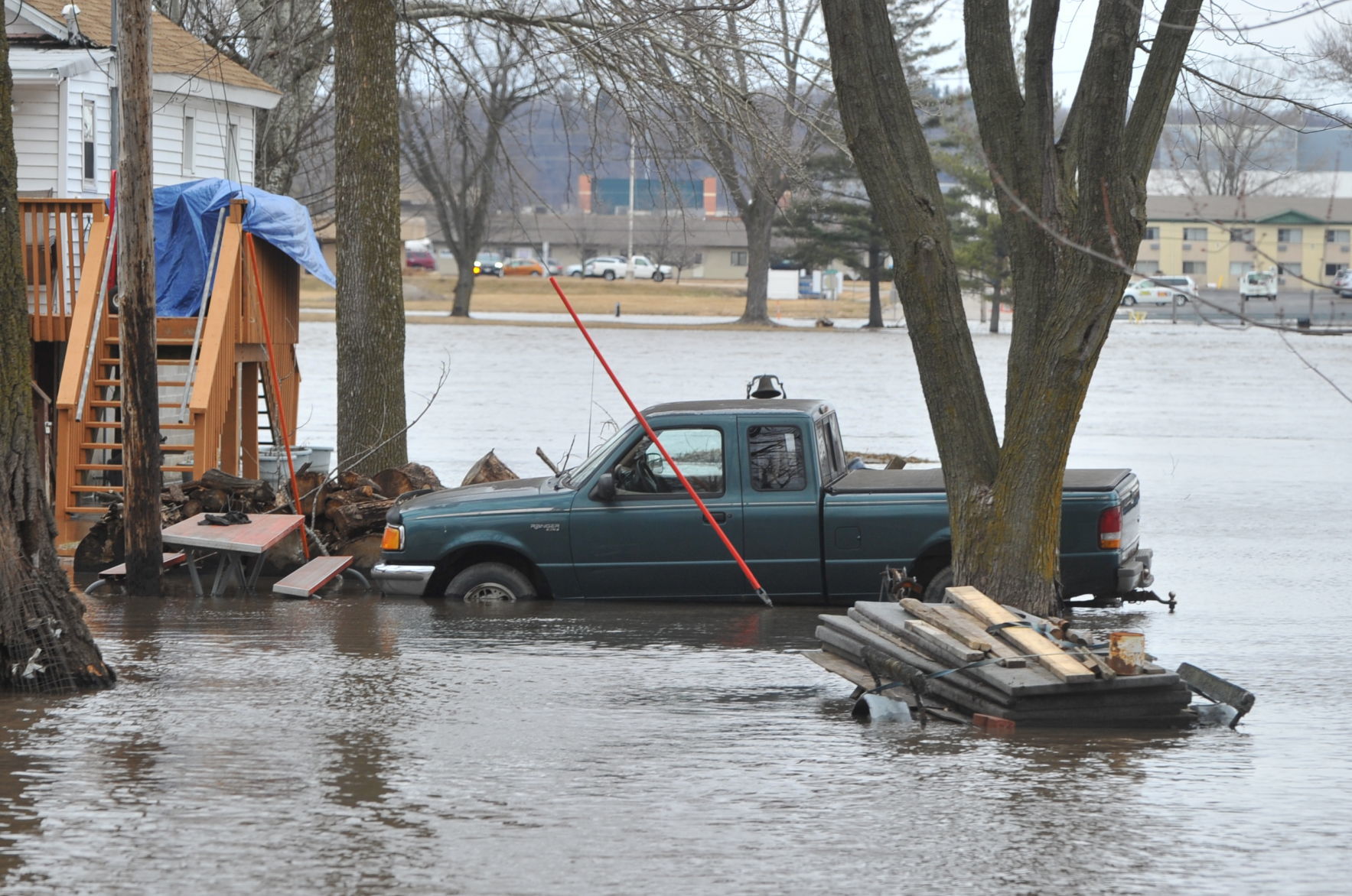 Rock river flooding in Moline
